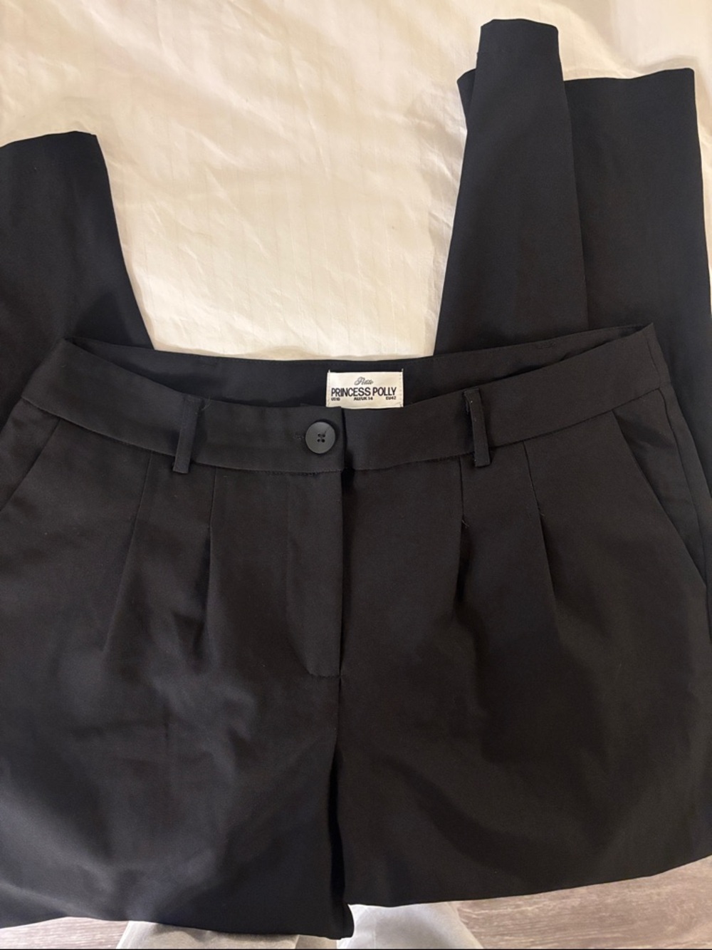 Princess Polly Black Low Rise Wide Leg Trouser Pants